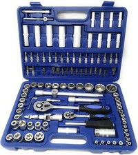 Valigetta Attrezzi da Lavoro 108 Pezzi Accessori Chiavi Bussola Portatile Blu