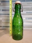 Vintage Grandma Wheaton's Milk Green Glass Bottle Made in Italy HTF Bottle 9"