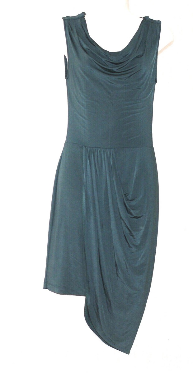 BCBGMaxAzria Green Myra Cowl Asymmetrical Sleeveless Cocktail Dress Size XS