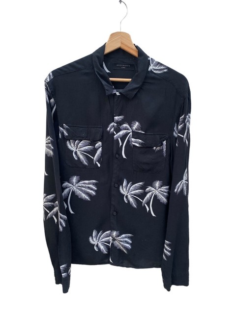 All saints  Black Hawaiian Floral shirt  Size L / Large