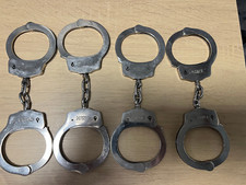 HWC Solid Steel Handcuffs Double Locking For Security Police one Key