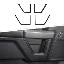 Inner Door Panel Decor Bezel Trim Cover Moulding for Ford F150 15+ Carbon Fiber