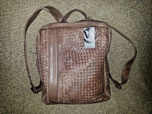 rectangular leather backpack