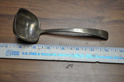 Vintage Sterling SQUARE Sauce Ladle by GORHAM Theme  Pattern ??