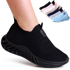 Baskets À Talon Plat Pour Femmes Slip On En Maille