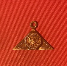 Antique MASON medal Pin Pendant 1900 Freemason triangle 510 K.G.F