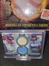 2024 Topps Tribute Vladimir Guerrero Jr Bo Bichette Green Foil Dual Relic #13/99
