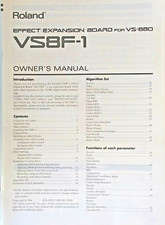 Original Roland VS8F-1 Effect Expansion Board for VS-880 Owner's Manual Booklet.