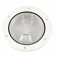 Beckson Marine Clear Trim Ring Center Screw-Out Deck Plate 4 In White DP40-W-C