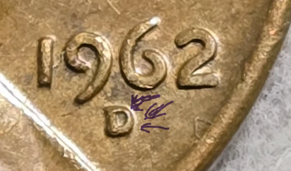 1962 D Lincoln Penny 1C Small Date 3.1g Copper Errors of Off-Center & RPM💥 - Image 4 of 4