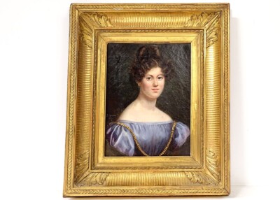 HST Porträt Julie Volpelière Junge Frau Empire Stuckrahmen 1829 XIX. Jahrhundert