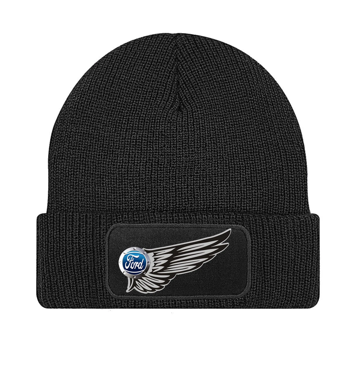 Ford Wing Car Logo Car Black Beanie Knit Hat - KNIT092
