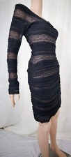 Lace Evening Party Dress,Bodycon Off Shoulder,Stretch,Long Sleeve, Fully Lined,S