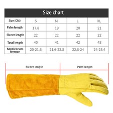Leather Gauntlet Gardening Gloves Pruning Thorn Proof Cowhide Sleeves Welding