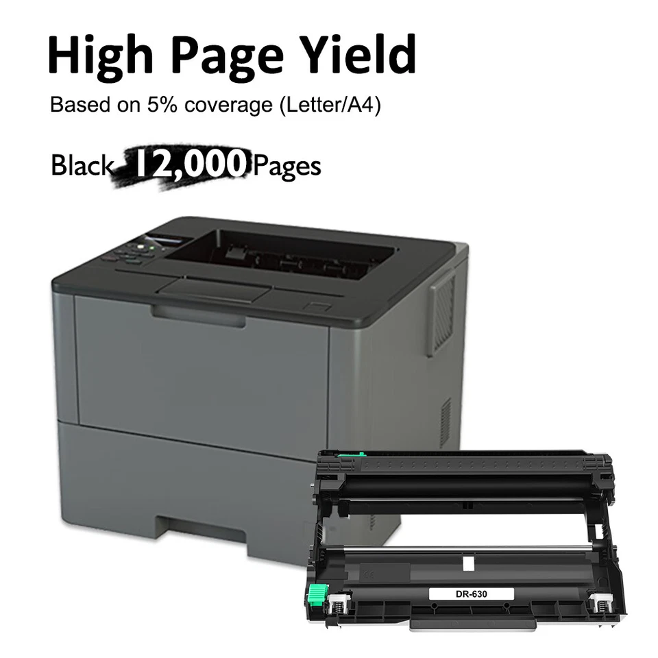 1PK DR630 Drum Compatible With Brother TN660 HL-L2300D HL-L2380DW MFC-L2740DW - Image 3 of 4