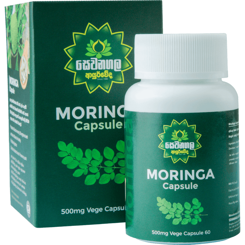 Moringa capsule Organic ceylon ayurvedic dried moringa leaf powder 60 capsule