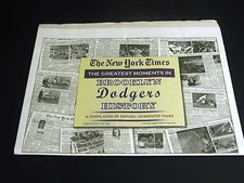 BROOKLYN DODGERS Newspaper Pages NY Times History NEW