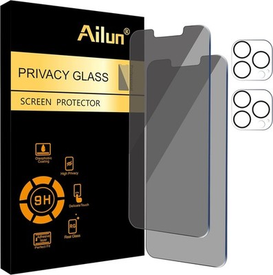 2PCS Privacy Screen Protector & Camera Lens Protector for iPhone 13 Pro Max 6.7