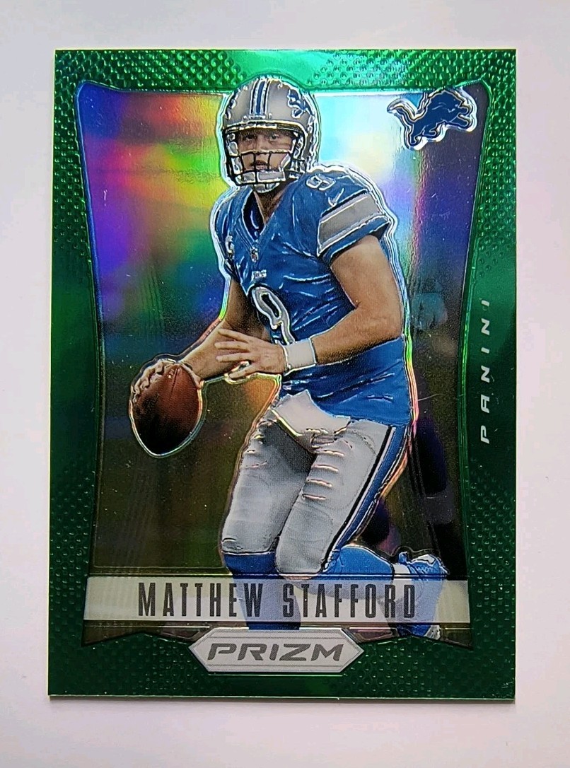 MATTHEW STAFFORD Green Prizm Parallel Card 2012 Panini Prizm #67