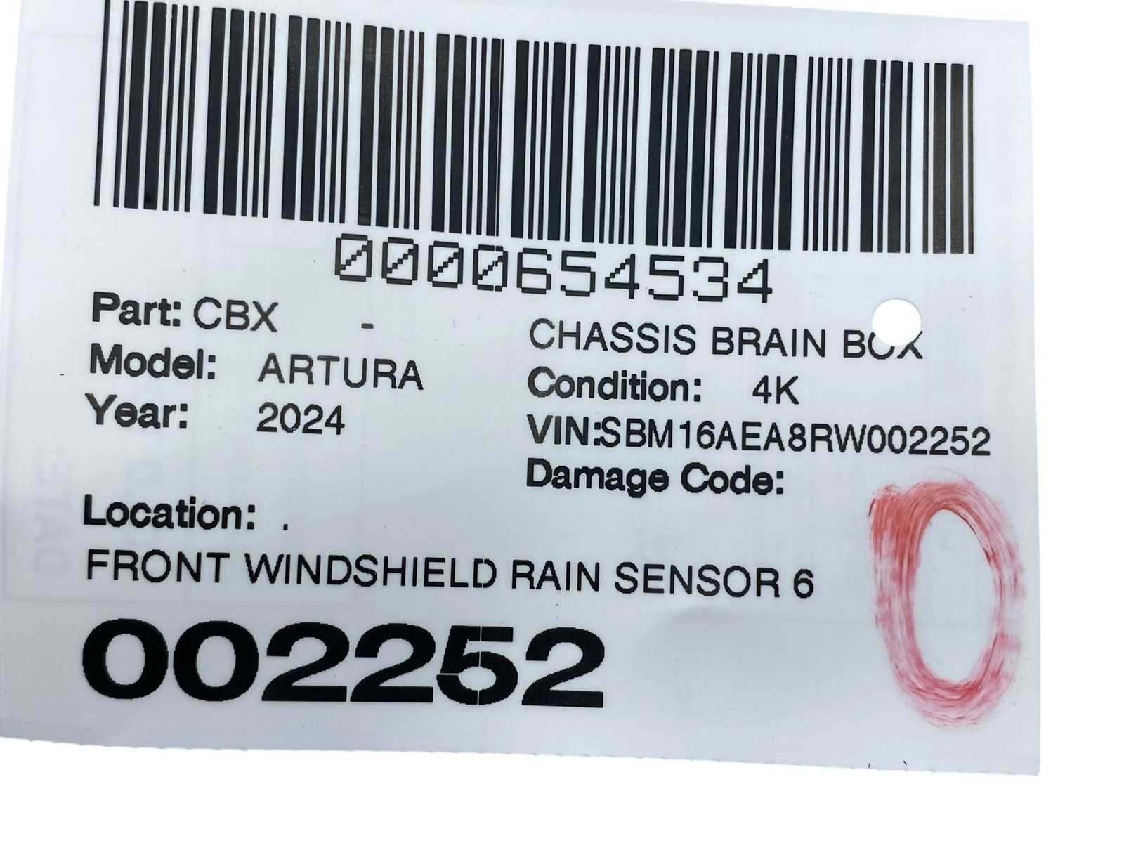 2024 MCLAREN ARTURA FRONT WINDSHIELD RAIN SENSOR 6PW014657 OEM