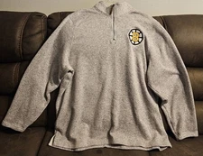 CCM Boston Bruins Sweatshirt Mens Gray NHL Hockey 1/4 Zip Soft Lined 3XLT 