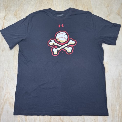USED 2XL El Paso Chihuahuas Under Armour Short Sleeve Shirt Crewneck Black