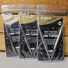 Knit Faster w/ Amazing Addi Turbo Circular Needle 32" 80cm US 10, 13, 15-3 Total