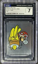 1992 Nintendo Merlin Stickers Mario in Sky Pop Foil #205 CGC 7 Near Mint