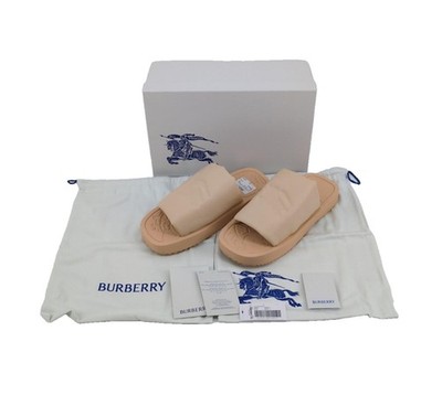 Burberry Sliders EKD Slab Sandalen Butter Leder EU 38 UK 5