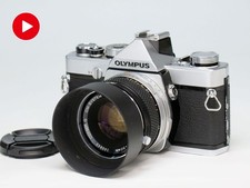  N MINT w/Hood Olympus OM-1 35mm Film Camera F.ZUIKO 50mm f/1.8 Lens Japan 212