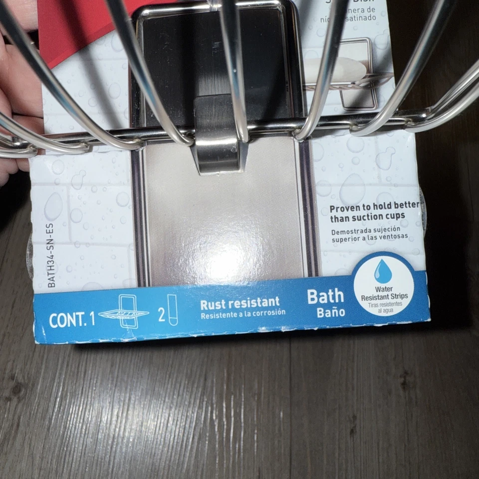 Command 3M мыльница для душа без повреждений без инструментов бар мыло атласный никель новый - Изображение 4 из 4