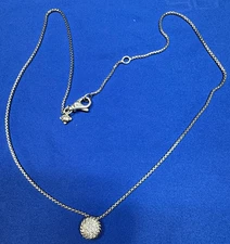 David Yurman Sterling Silver and Diamond Necklace 18" 0.16 Carats