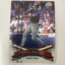1998 Topps Finest #5 Indians David Justice Baseball Card