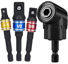 Impact Grade Driver Sockets Adapter Extension Set Drill Bit 3Pcs 1/4 3/8 1/2" U