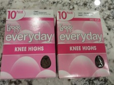 Vtg 2004  2009 L'eggs Everyday Knee Highs Suntan, One Size 2 Boxes of 10 pairs
