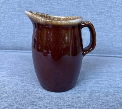 Vintage Hull Pottery Brown Drip Glaze 4.5'' Oven Proof USA Creamer Syrup Pitcher