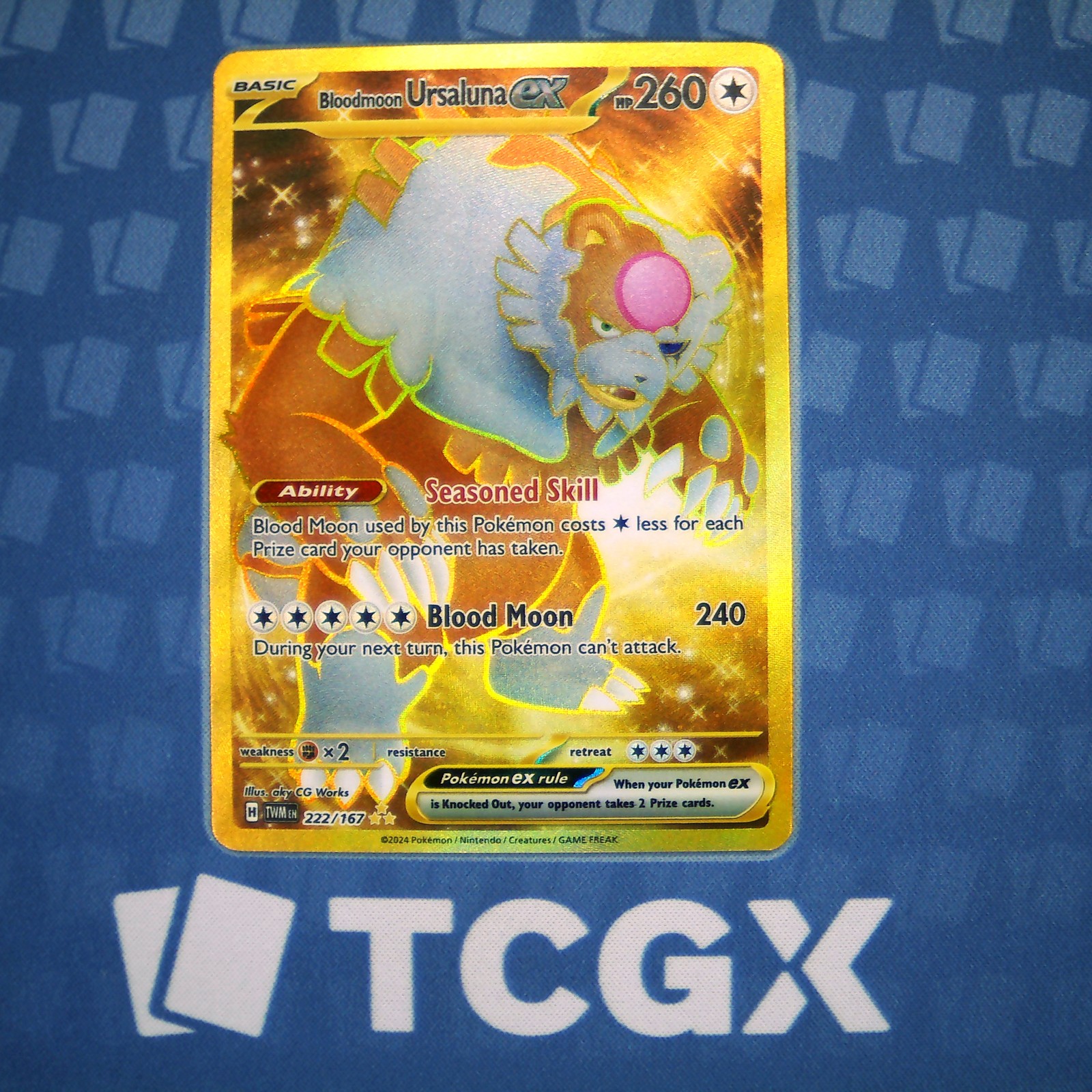 Pokemon - Bloodmoon Ursaluna ex - 222/167 - SV06: Twilight Masquerade - Holo NM