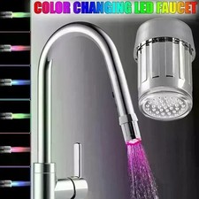 LED Touch Kitchen Faucet Pull Down Sprayer 2 Modes Temperature Sink Mixer Tap