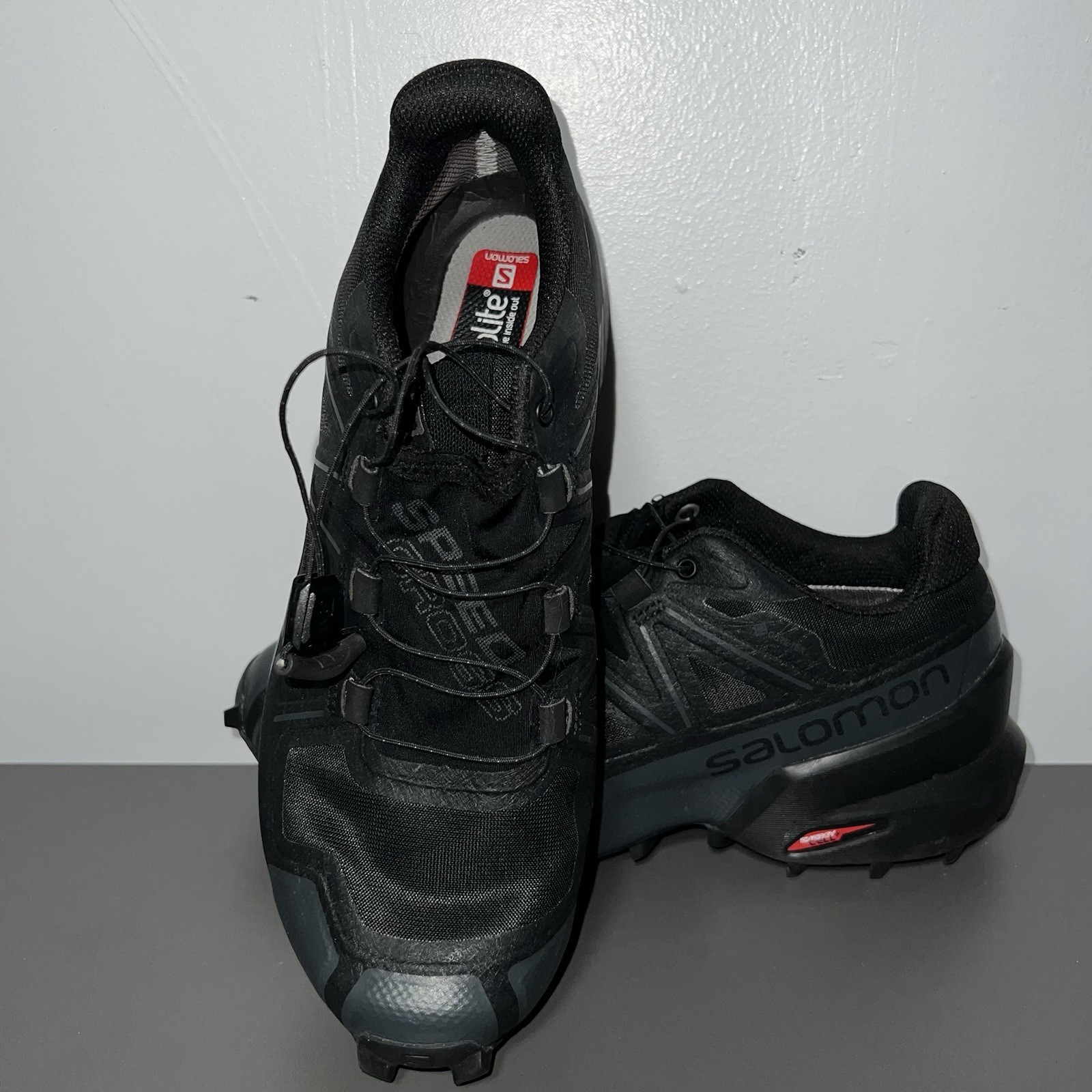 Scarpe da trail running Salomon Speedcross 5 da donna taglia 7 5 nere con lacci rapidi