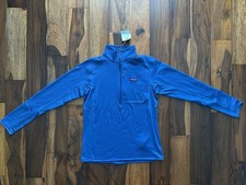 Patagonia Men's R1 Pullover Aquatic Blue Polartec Grid Half Zip Sz Medium