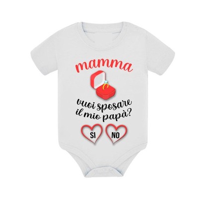 Baby Mädchen Body personalisiert Mama Du willst meinen Papa heiraten Geschenkidee