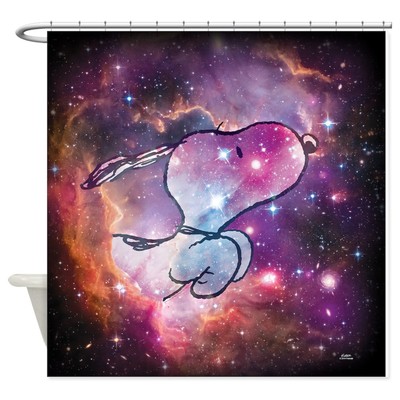 CafePress Snoopy Space 2 Decorative Fabric Shower Curtain (69''x70'') (1303687849)
