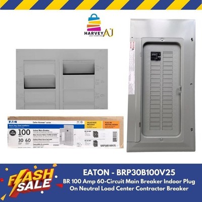 Eaton Type BR 100A 30-Space 60-Circuit Outdoor Main Breaker Neutral Load Center