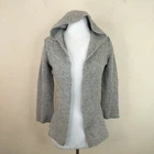 Cabi Wool Hooded Cardigan Sweater Womens Small Open Front Hoodie Gray