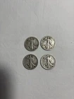Lot of 4 Walking Liberty Half Dollars Circulated 1946D, 2-1942P, 1-1943P