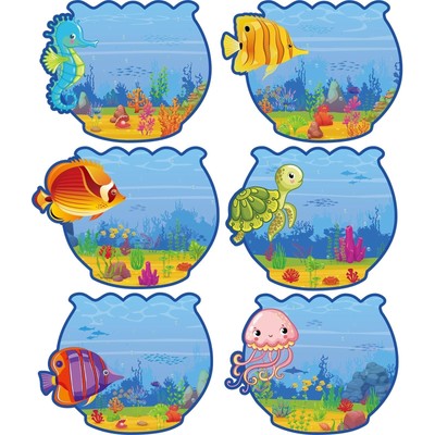  120 pcs Ocean Themed Desk Name Tags Decoration Colorful Sea Animals Adhesive...