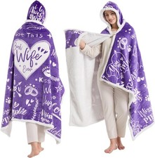 Best Wife Ever Wearable Blanket Hoodie, Valentines Day Gifts for Her Wife Women 