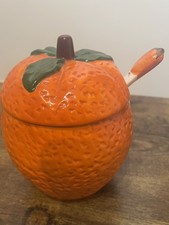 Orange Shape Jam, Jelly, Marmalade Condiment Jar & Spoon