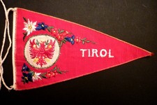 Fanion TIROL ÖSTERREICH Autriche Wimpel Pennant - en tissu brodé - ca 1960