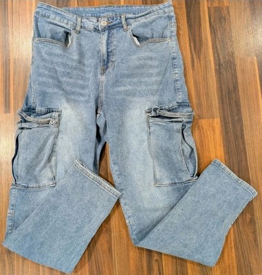 Manfinity Pants Mens Medium (32x29)  Cargo Punk Grunge Skate Jeans Slim
